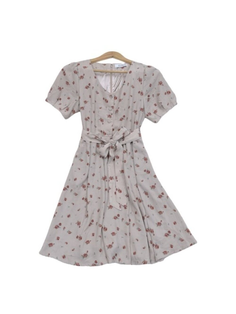 Dazzlin Japanese Floral Dress with Tie - Womens Size Medium